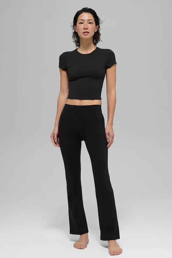Alo Softsculpt High-Waist 7/8 Bootcut Leggings – Schwarz