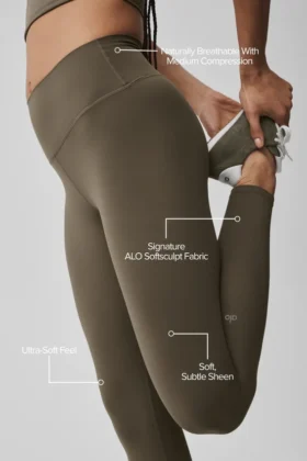 Alo Softsculpt High-Waist 7/8-Leggings – Olive Tree