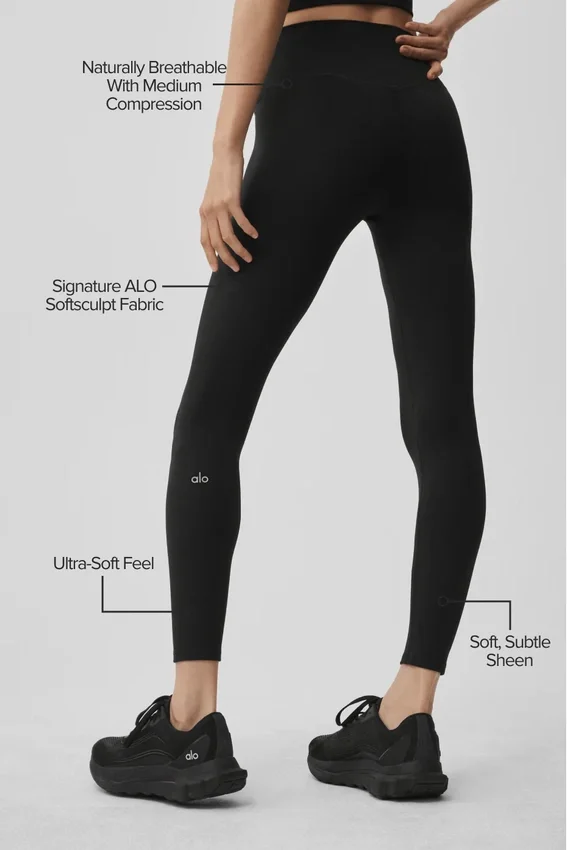 Alo Softsculpt High-Waist 7/8-Leggings – Schwarz