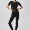 Alo Softsculpt High-Waist 7/8-Leggings – Schwarz