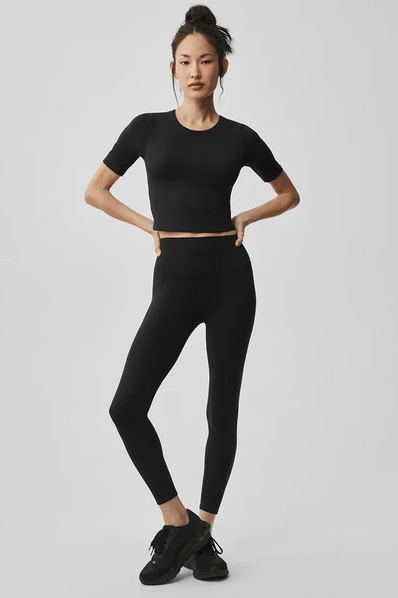 Alo Softsculpt High-Waist 7/8-Leggings – Schwarz