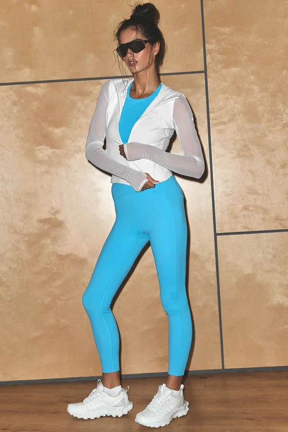Alo Softsculpt High-Waist 7/8 Superset Leggings – Azurblau