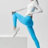 Alo Softsculpt High-Waist 7/8 Superset Leggings – Azurblau
