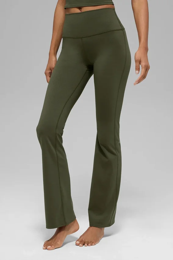 Alo Softsculpt High-Waist Bootcut Leggings – Olivgrün
