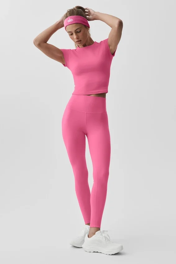 Alo Softsculpt Precision Kurzarmshirt – Paradise Pink