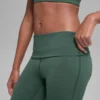 Alo Softsculpt Leggings mit umgeschlagenem Bund und ausgestelltem Bein – Clover Green
