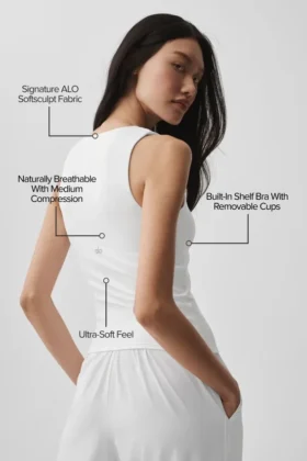 Alo Softsculpt No Nonsense BH-Top – Weiß