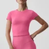 Alo Softsculpt Precision Kurzarmshirt – Paradise Pink