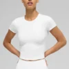 Alo Softsculpt Precision Kurzarmshirt – Weiß