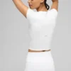 Alo Softsculpt Precision Kurzarmshirt – Weiß
