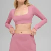 Alo Softsculpt Precision Langarmshirt-BH – Pink Wild Rose