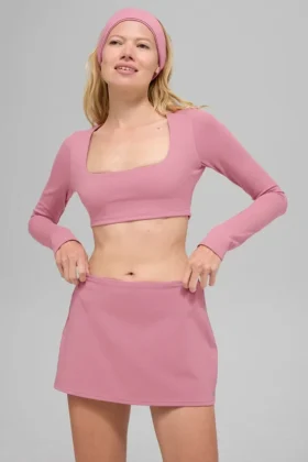 Alo Softsculpt Precision Langarmshirt-BH – Pink Wild Rose