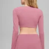 Alo Softsculpt Precision Langarmshirt-BH – Pink Wild Rose