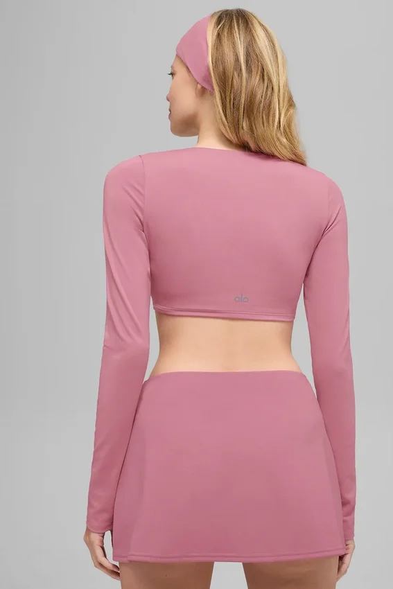Alo Softsculpt Precision Langarmshirt-BH – Pink Wild Rose