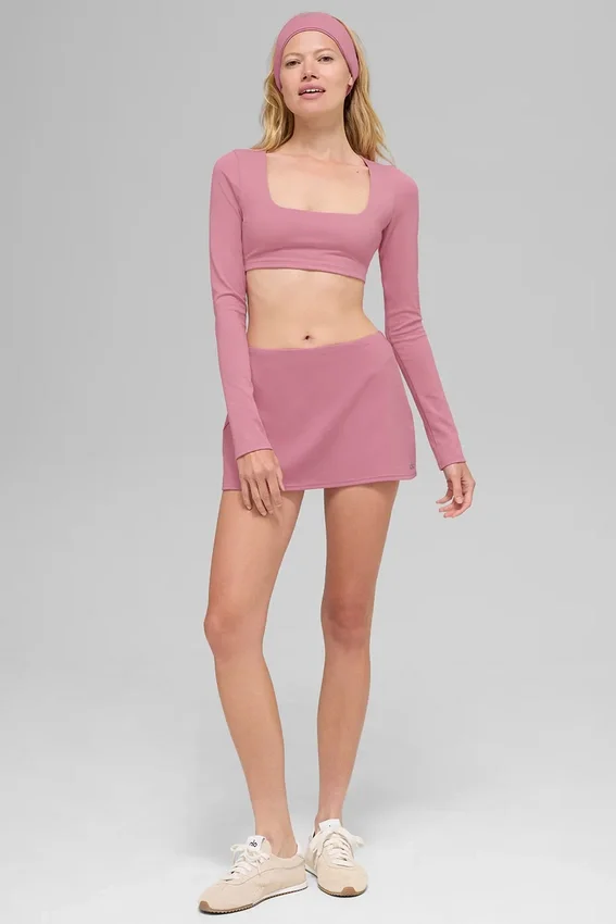 Alo Softsculpt Precision Langarmshirt-BH – Pink Wild Rose