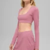 Alo Softsculpt Precision Langarmshirt-BH – Pink Wild Rose