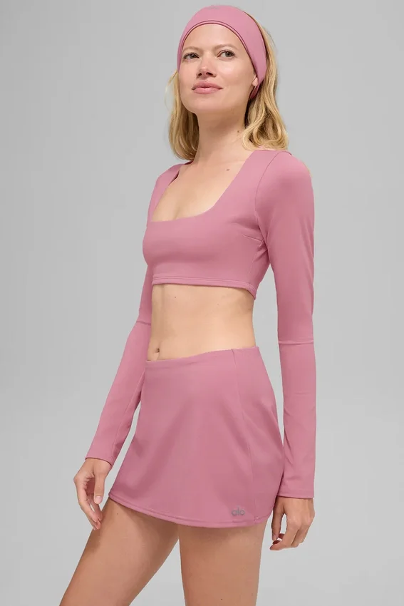 Alo Softsculpt Precision Langarmshirt-BH – Pink Wild Rose