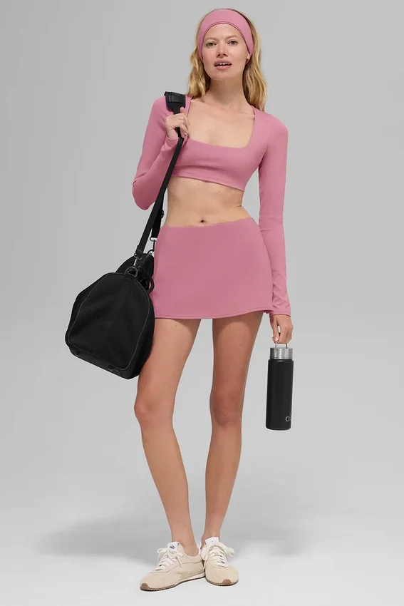 Alo Softsculpt Precision Langarmshirt-BH – Pink Wild Rose