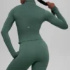 Alo Softsculpt Precision Langarmshirt mit 1/4-Reißverschluss – Clover Green