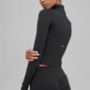 Alo Softsculpt Precision Langarmshirt mit 1/4-Reißverschluss – Schwarz