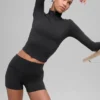 Alo Softsculpt Precision Langarmshirt mit 1/4-Reißverschluss – Schwarz