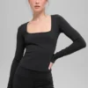 Alo Softsculpt Precision Langarmshirt – Schwarz