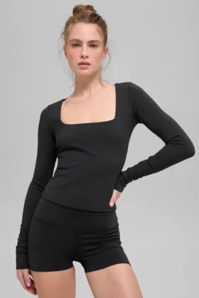 Alo Softsculpt Precision Langarmshirt – Schwarz