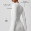 Alo Softsculpt Precision Langarmshirt – Weiß