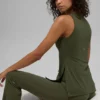 Alo Softsculpt Precision Volllängen-BH-Tanktop – Green Olive