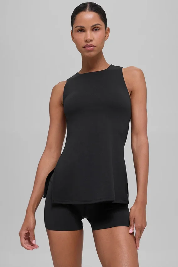 Alo Softsculpt Precision Volllängen-BH-Tanktop – Schwarz