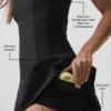 Alo Softsculpt Topspin Tenniskleid – Schwarz