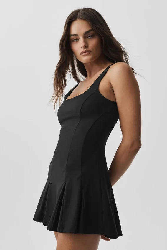 Alo Softsculpt Topspin Tenniskleid – Schwarz