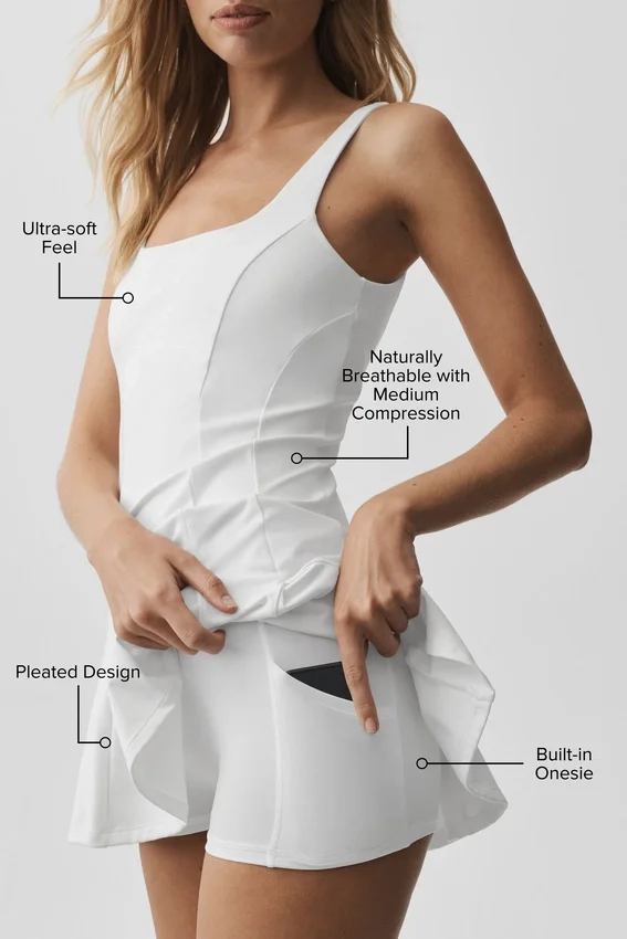 Alo Softsculpt Topspin Tenniskleid – Weiß