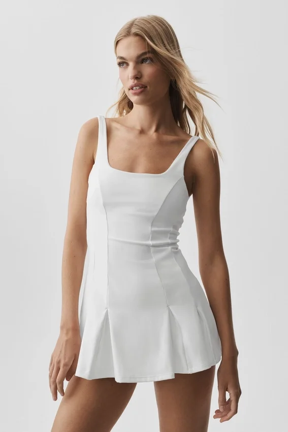 Alo Softsculpt Topspin Tenniskleid – Weiß