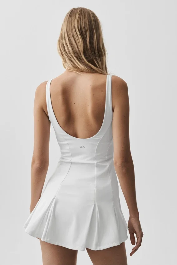Alo Softsculpt Topspin Tenniskleid – Weiß