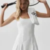 Alo Softsculpt Topspin Tenniskleid – Weiß