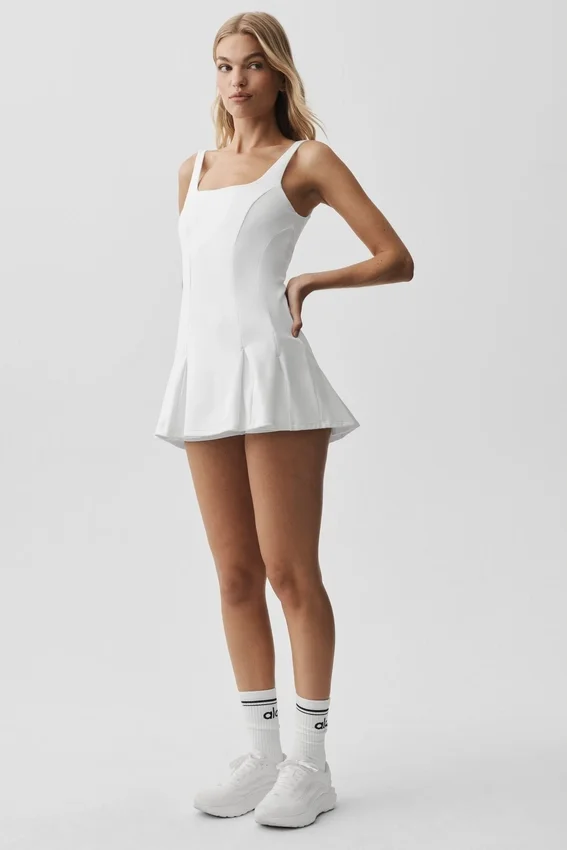 Alo Softsculpt Topspin Tenniskleid – Weiß