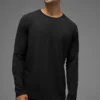 Alo Vapor Langarmshirt mit Rundhalsausschnitt – Schwarz