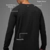 Alo Vapor Langarmshirt mit Rundhalsausschnitt – Schwarz