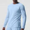 Alo Vapor Langarmshirt mit Rundhalsausschnitt – Seashell Blue