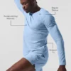 Alo Vapor Langarmshirt mit Rundhalsausschnitt – Seashell Blue