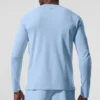 Alo Vapor Langarmshirt mit Rundhalsausschnitt – Seashell Blue