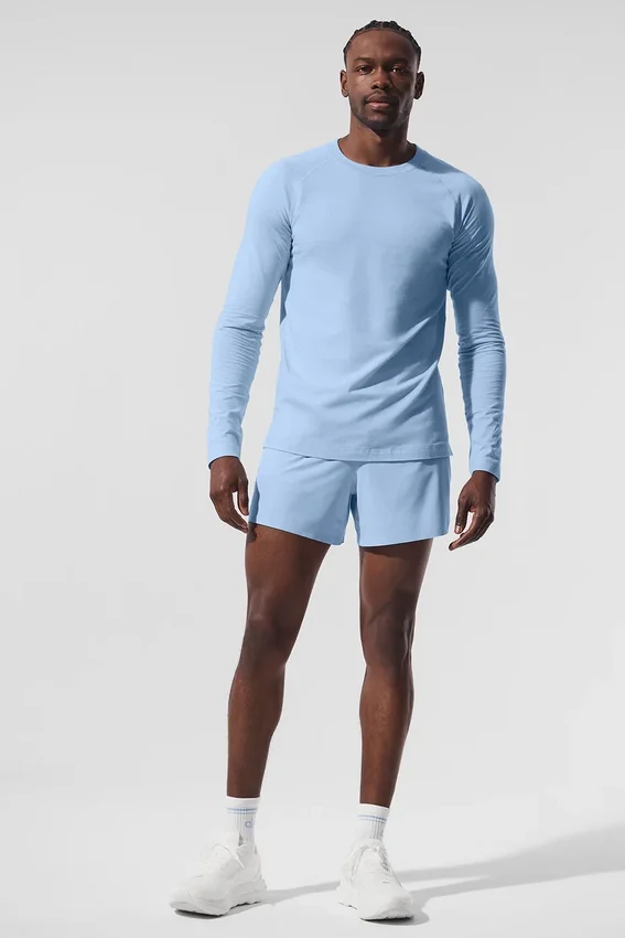 Alo Vapor Langarmshirt mit Rundhalsausschnitt – Seashell Blue