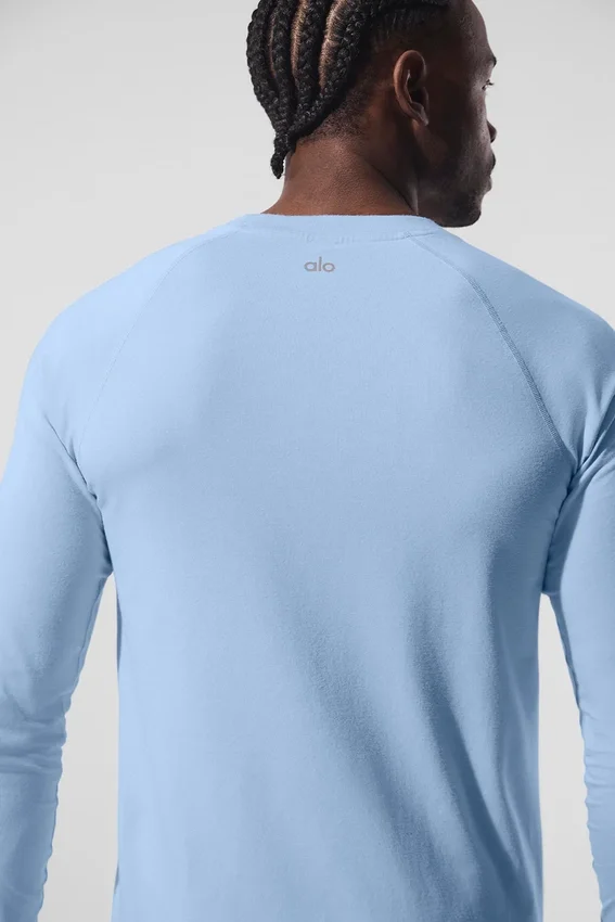 Alo Vapor Langarmshirt mit Rundhalsausschnitt – Seashell Blue