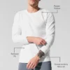 Alo Vapor Langarmshirt mit Rundhalsausschnitt – Weiß