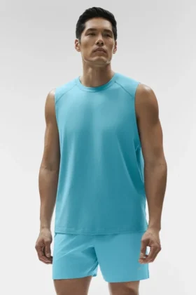 Alo Vapor Muscle Top – Blue Breeze