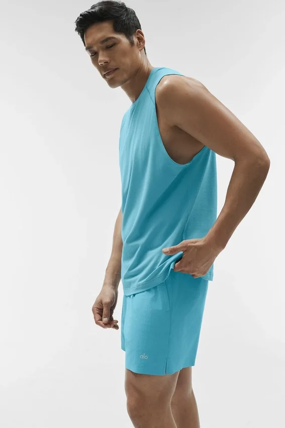 Alo Vapor Muscle Top – Blue Breeze