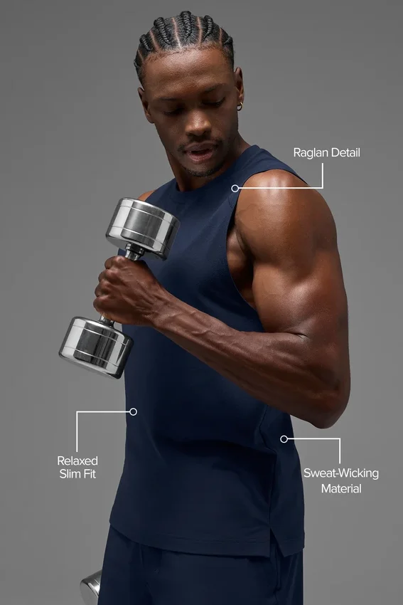 Alo Vapor Muscle Top – Navy