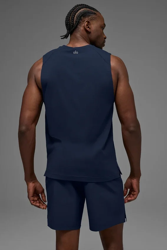Alo Vapor Muscle Top – Navy