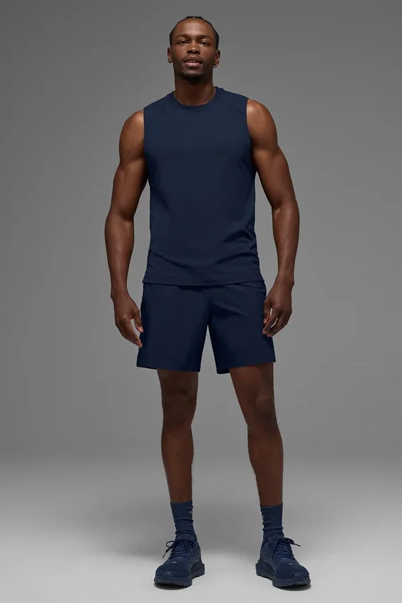 Alo Vapor Muscle Top – Navy